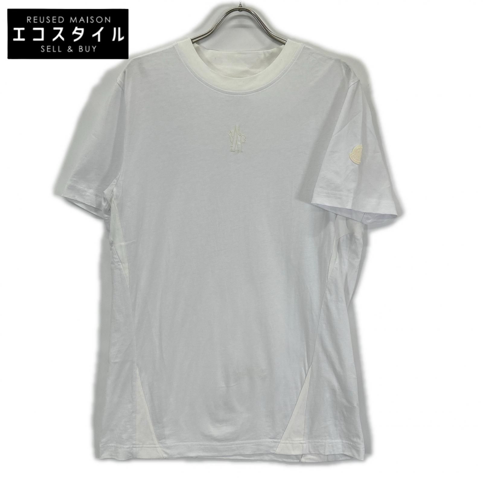 MONCLER モンクレール 23年製 I20918C00055 ホワイト フロントロゴ Tシャツ L