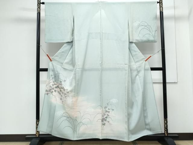 平和屋着物＊夏物　訪問着　絽　友禅　葡萄蔦の葉文　暈し染め　正絹　逸品　CABJ1105th