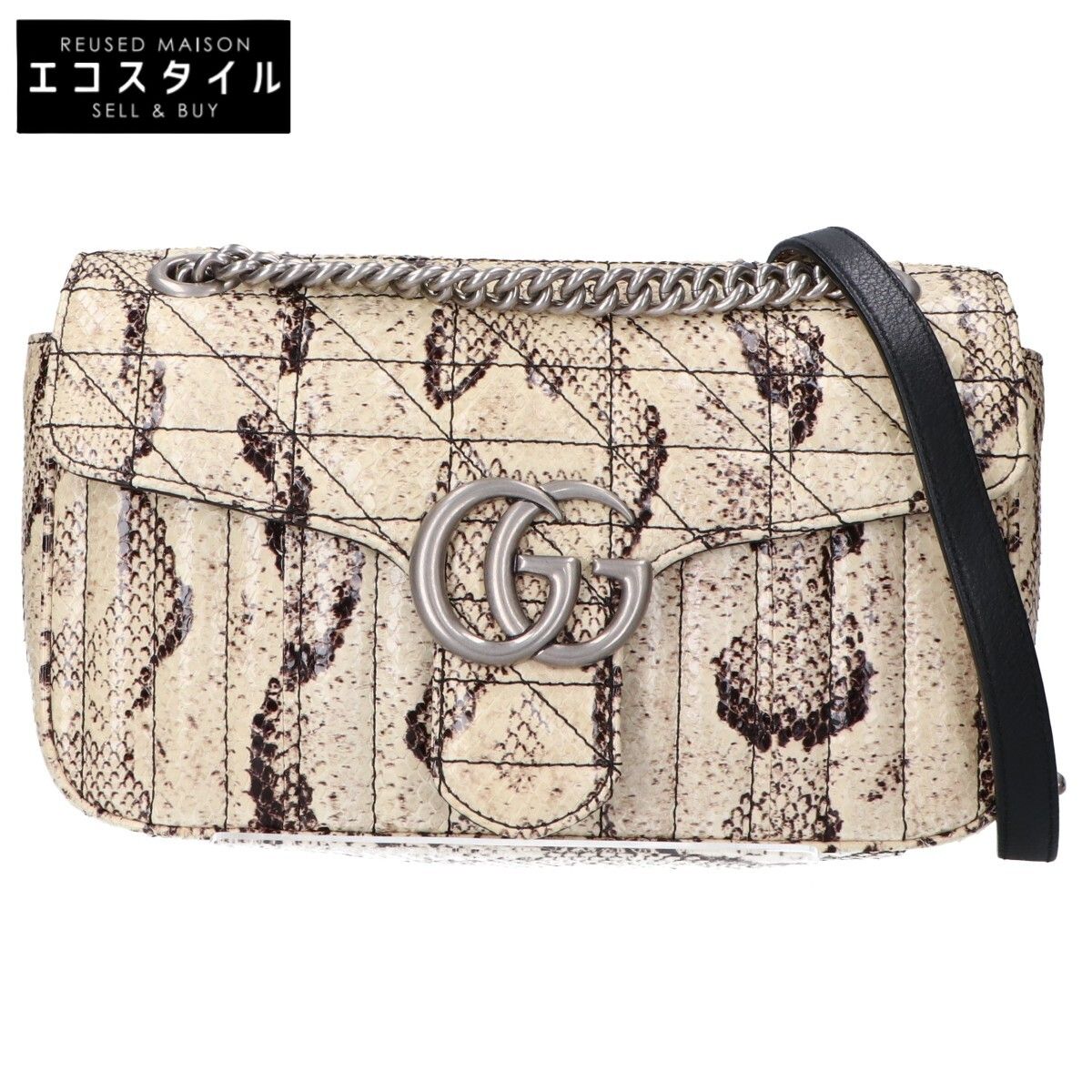 GUCCI　グッチ　美品 443497 525040 GGマーモント パイソンレザー チェーン 219,451円