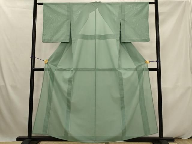 平和屋着物＊夏物　色無地　絽　薄青色　洗える着物　AABK2939st