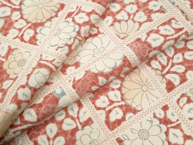 平和屋着物●上質な小紋　紬地　辻が花　正絹　逸品　CABI2804yc