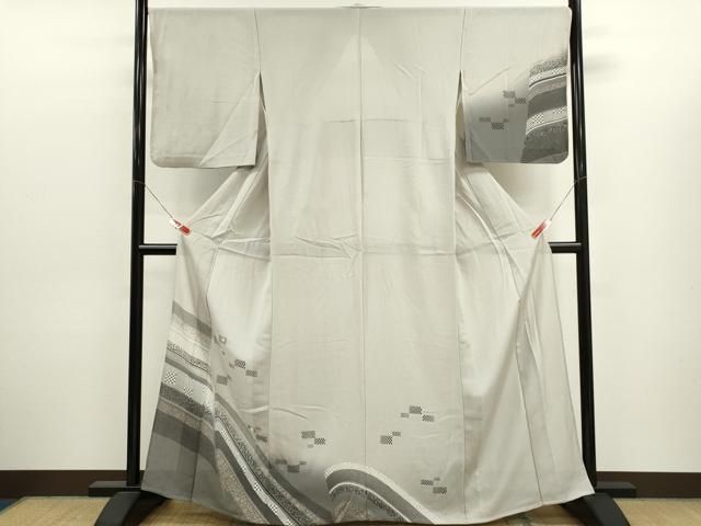 平和屋着物＊夏物　訪問着　絽　駒刺繍　吉祥文　金彩　正絹　逸品　CABJ2551ze