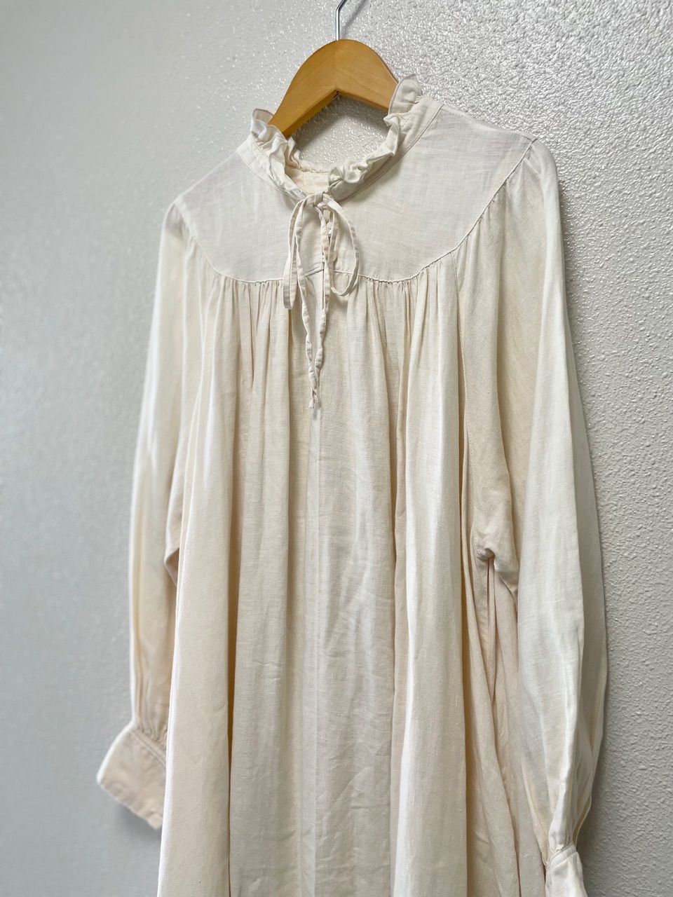nest Robe ネストローブ リネンフリルカラーヨークワンピース 麻 定価2.8万 日本製 / made in JAPAN 7,962円