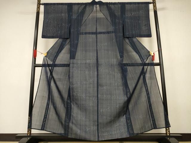 平和屋着物*夏物 紗紬 変わり縞 正絹 逸品 AABK4034jd