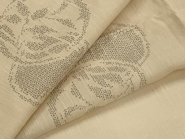平和屋着物＊夏物　結城紬　夏結城　100亀甲　花丸文　正絹　逸品　AABK2855st