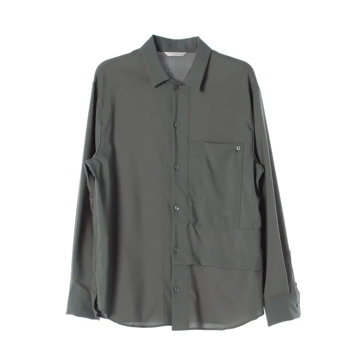 TIME HOMME ウール 100% ビッグポケットシャツ カーキ 6,522円