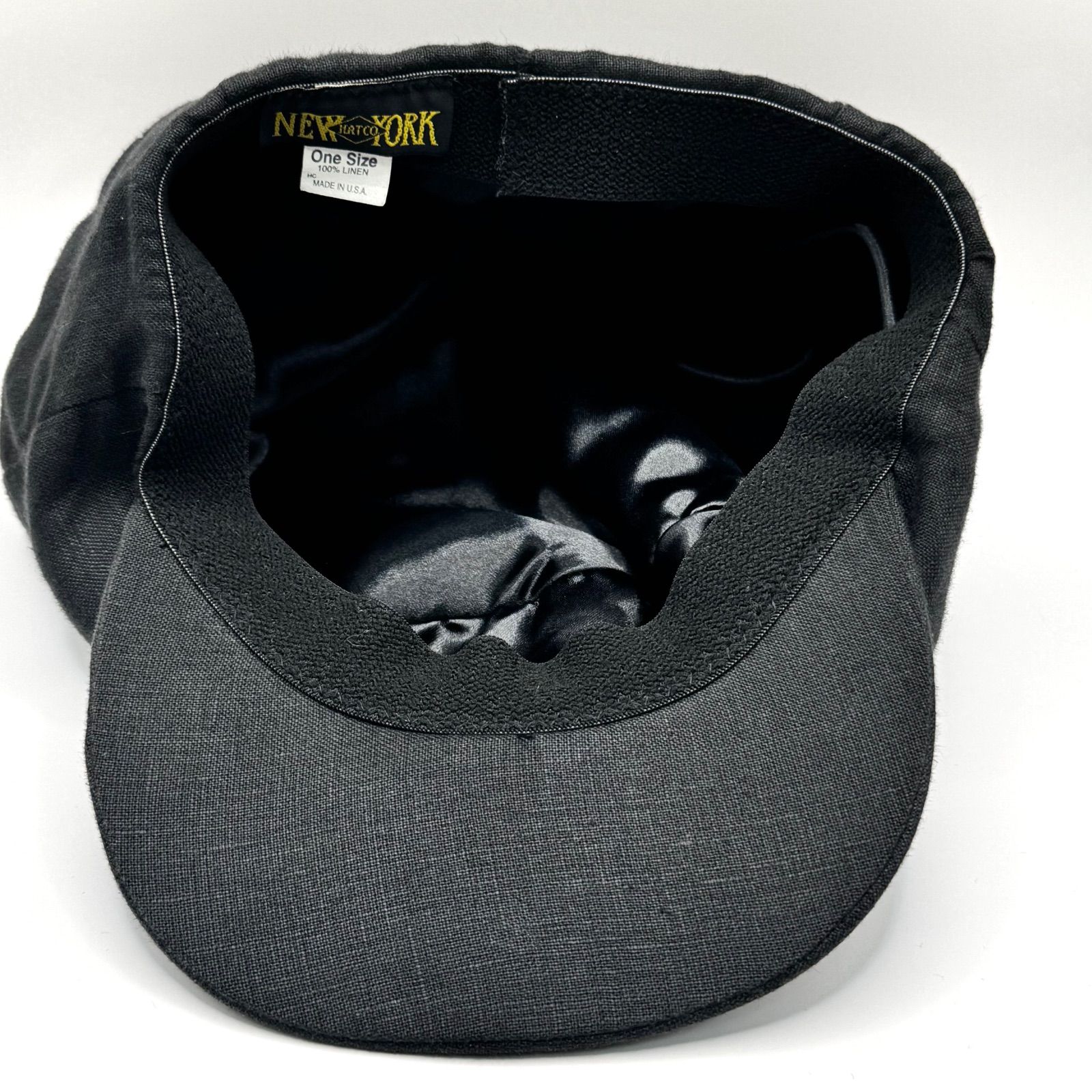 USA製ニューヨークハット新品Linen Newsboy リネン素材 黒 XL USA製】ニューヨークハット リネン ビッグ キャスケット 黒 ONE SIZE