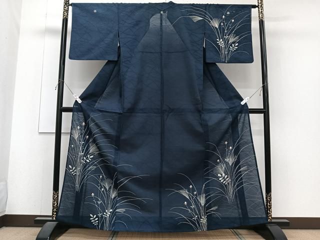 平和屋着物＊夏物　訪問着　絽　芝紋紗　枝草蕾文　正絹　逸品　CABJ4190xi