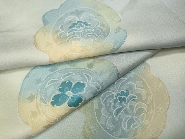 平和屋着物●上質な小紋　地紋起こし　絵皿花文　暈し染め　正絹　逸品　CABI9939ut
