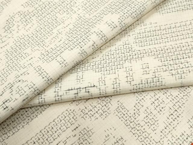 平和屋着物●結城紬　80亀甲　雲取りエ霞笹吉祥文　正絹　逸品　CABI2690yc