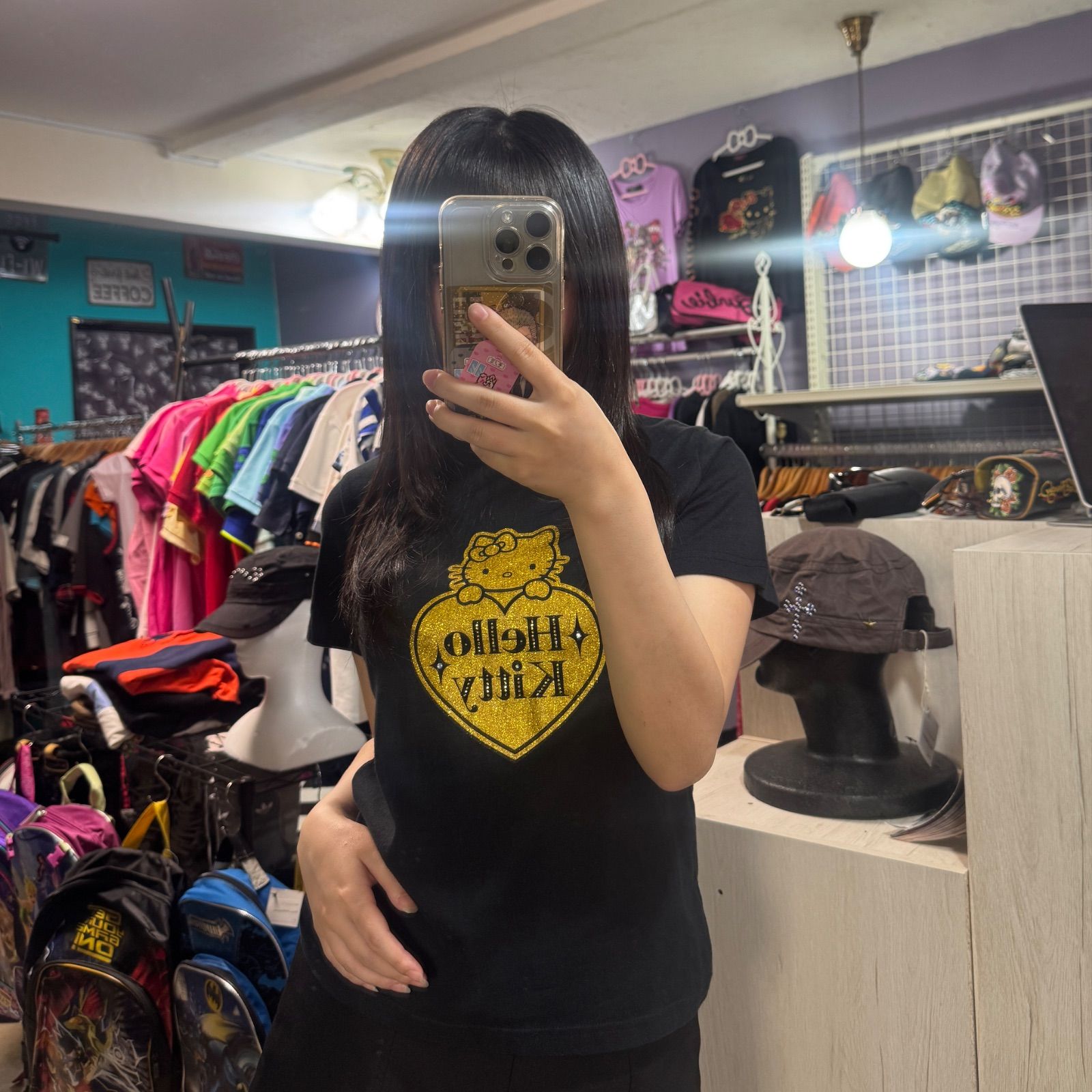 HELLO KITTY Tシャツ ラメ グリット 平成ギャル y2k ハローキティー
