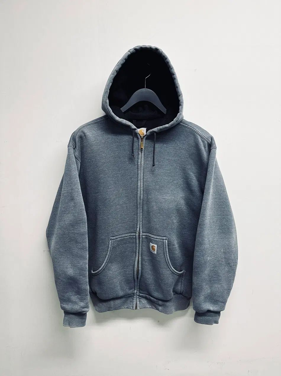 Carhartt カーハート チャコール グレー サーマル裏地 ジップアップ フーディー (表記 M / 実寸 105 110)