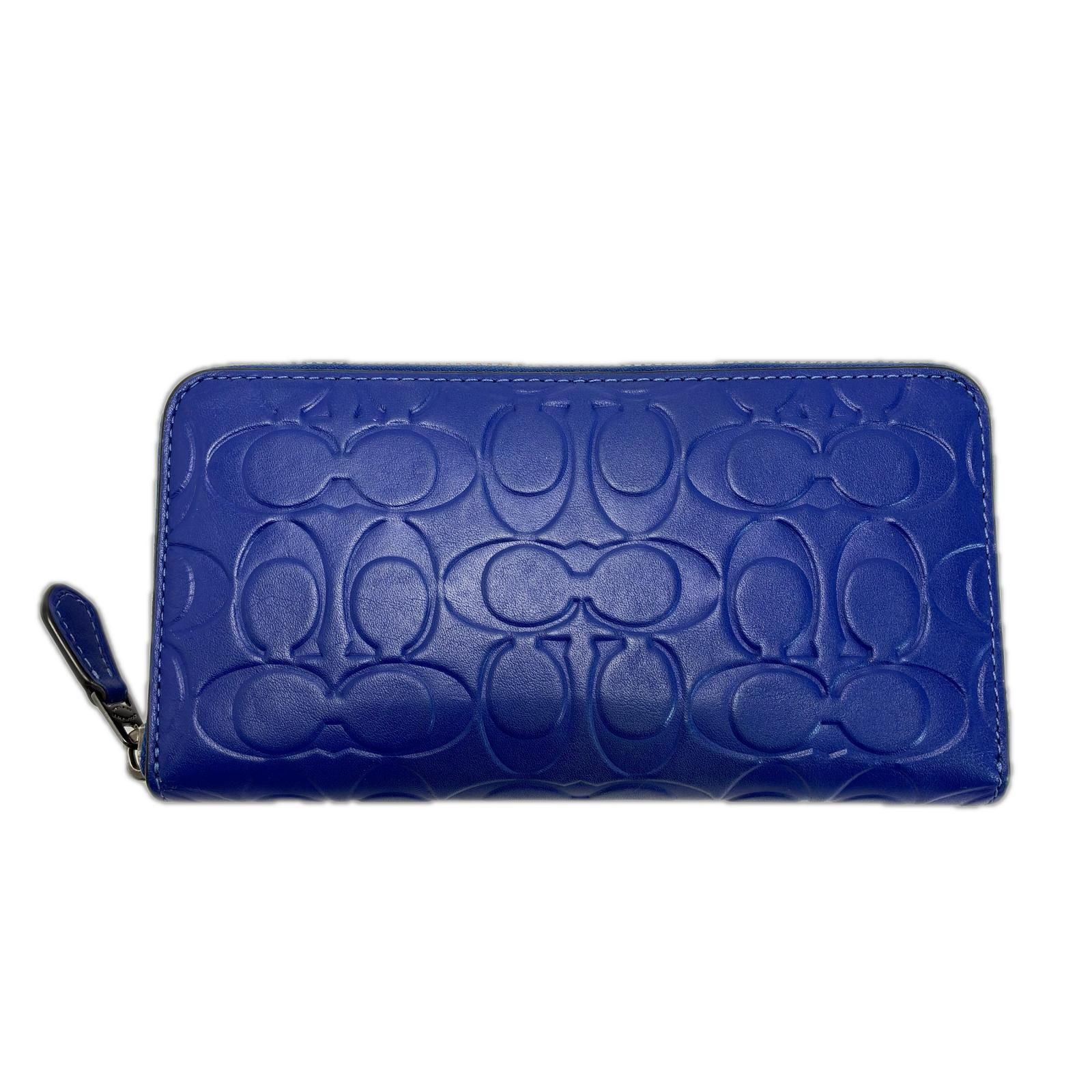 COACH コーチ ラウンドファスナー財布 CE551 ブルー レディース 6,518円