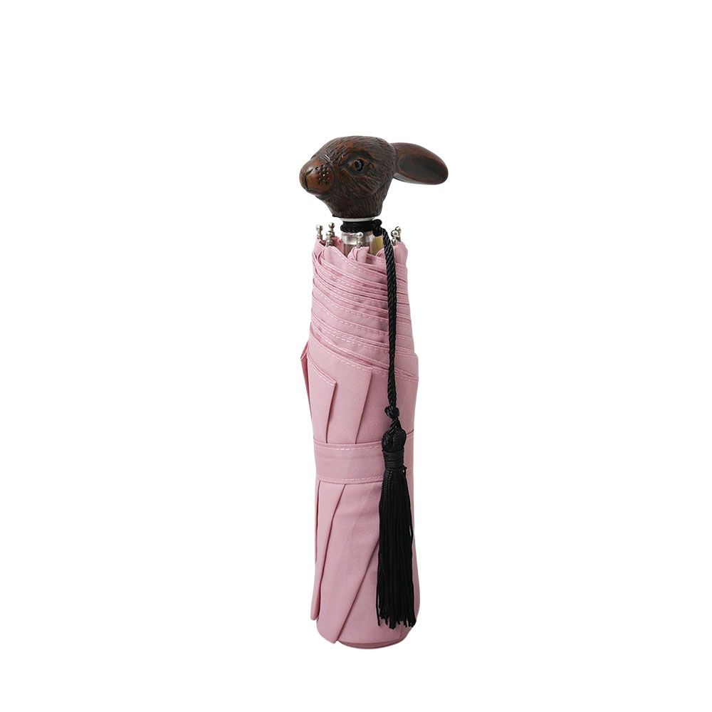 ギ ドゥ ジャン Guy de Jean 折りたたみ傘 Lapin / Rabbit Animal Handle Folding Umbrella 晴雨兼用 UVカット フランス製 ピンク ユニセックス 人気 ブランド おしゃれ 誕生日 プレゼント 送料無料