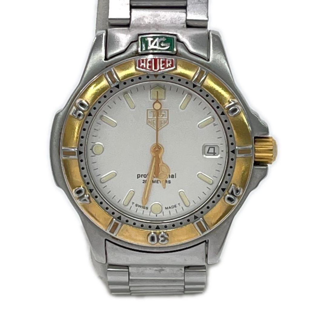 TAG HEUER タグホイヤー 腕時計 クオーツ 200 METERS ステンレプロフェッショナル ススチール アイボリー ベゼル緩い 995.713