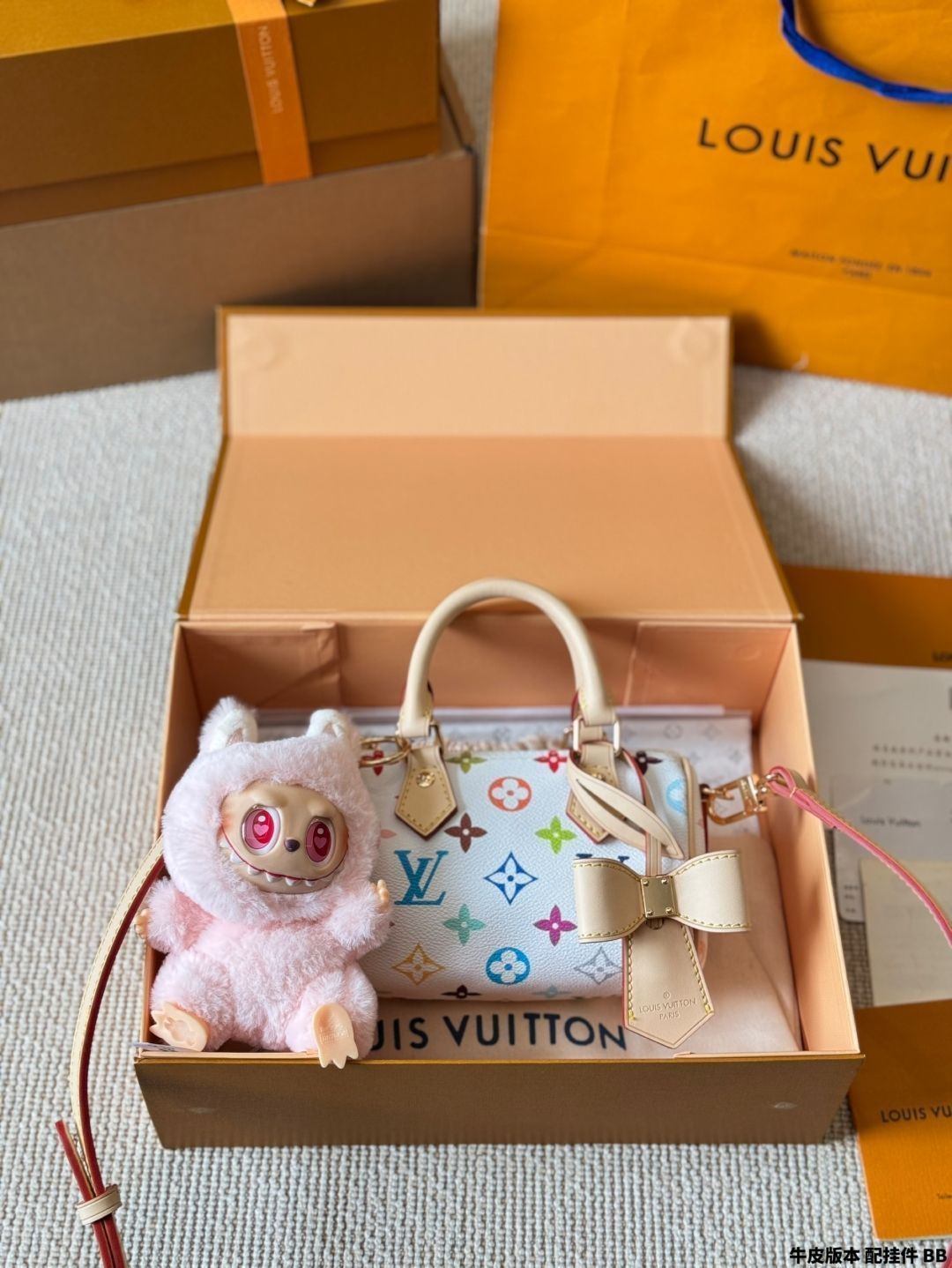 【今日特価】LV Nano Speedy 16 村上隆白三彩 ピローバッグ