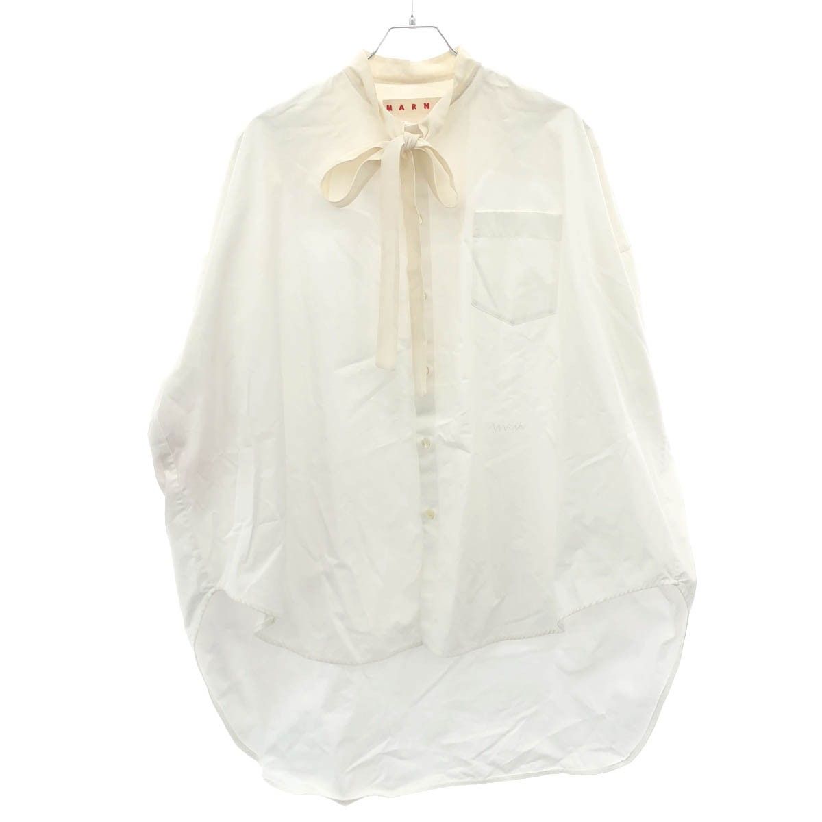 MARNI マルニ 25AW オーガニックコットンボウタイオーバーサイズシャツ CAMA0653QS ホワイト 42 15,798円