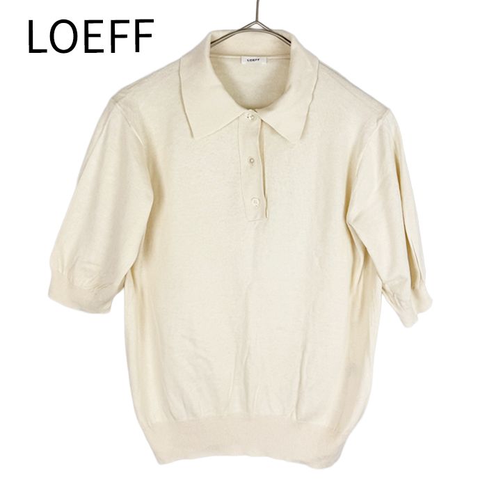 LOEFF ロエフ 半袖ニットポロ ホワイト サイズ3 シルク混