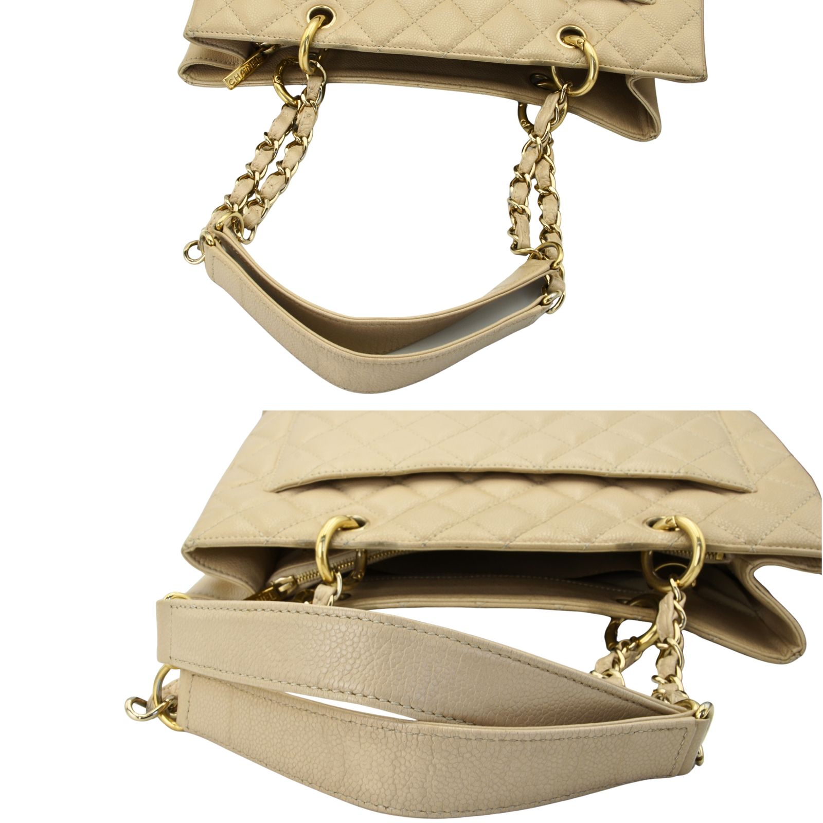 中古】CHANEL シャネル マトラッセ キャビアスキン チェーンショルダー 