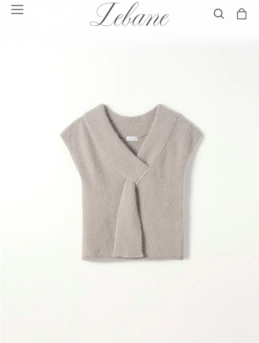 ルベイン Angora Tie Knit (Grey Beige) 新品