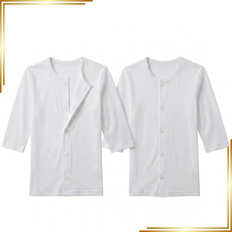 【新品】 [trust map] 介護肌着 男性用 ワンタッチ テープ 七分袖 前開き 抗菌 防臭 消臭加工 [大きいサイズメンズ 紳士 着脱 ラクラク 介護用 シニア サポート] (4L)