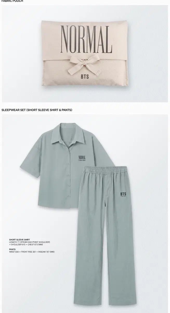 BTS パジャマ ARIRANG' (NORMAL x CALVIN KLEIN SLEEPWEAR)