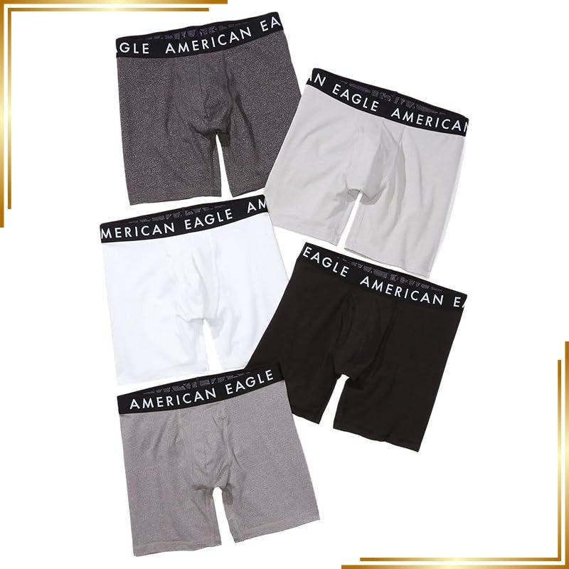 【新品】 [American Eagle] (アメリカンイーグル) メンズ Men'sボクサーパンツ 無地 下着 5枚セット AEO 6
