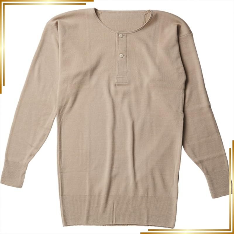 【新品】 [メンズ・インナー] ト―ア紡 ウール１００％ 長袖ボタン付シャツ LL
