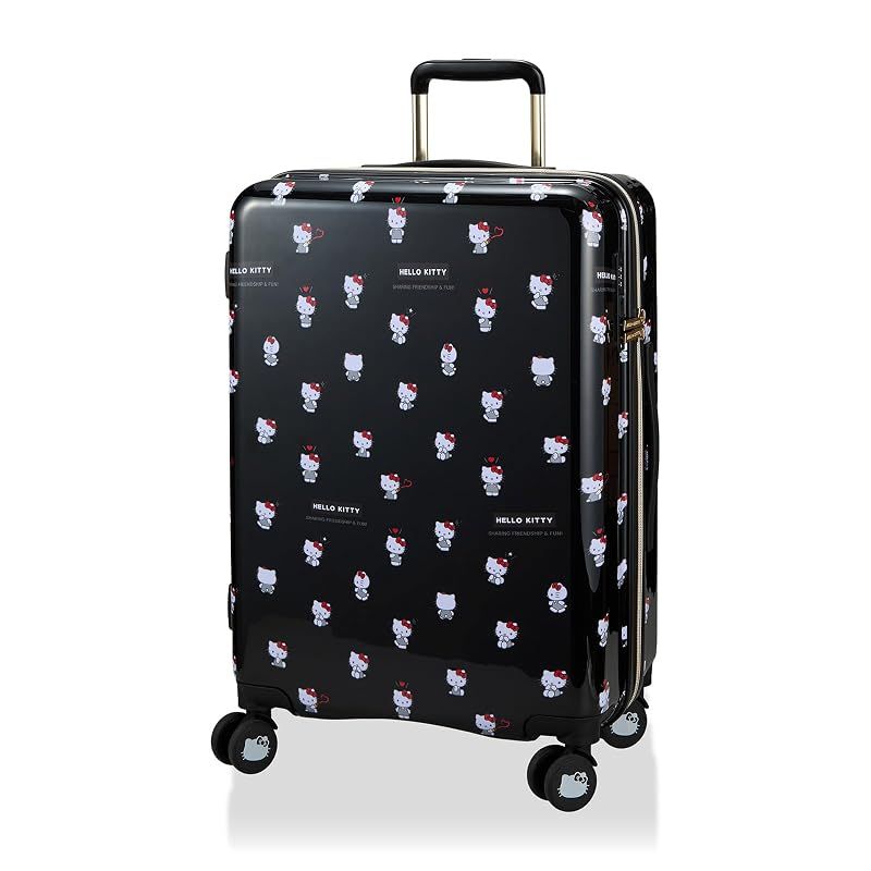 【新品】 スーツケース Mサイズ 54L カップホルダー付き ダブルキャスター ダイヤルロック サンリオキャラクターズ HPL2312-56 SA13.ブラックハート 16,116円