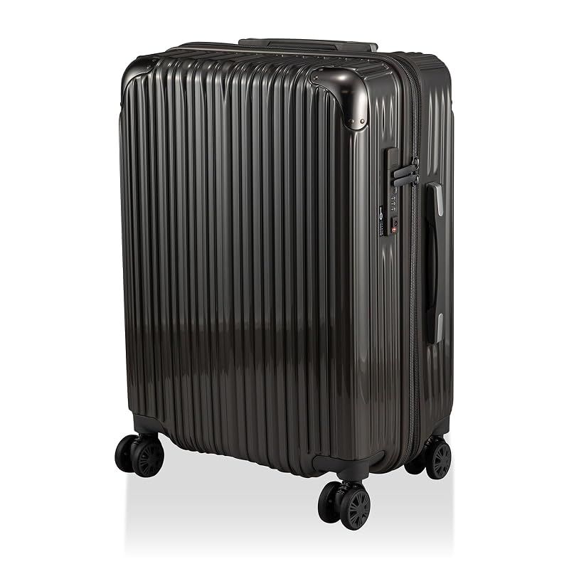 【新品】 [シフレ]スーツケース Mサイズ 容量拡張 62-68L サスペンションキャスター ダブルキャスター 2WAYロック 台座フック ジッパータイプ TRIDENT TRI2035K-56 ガンメタ