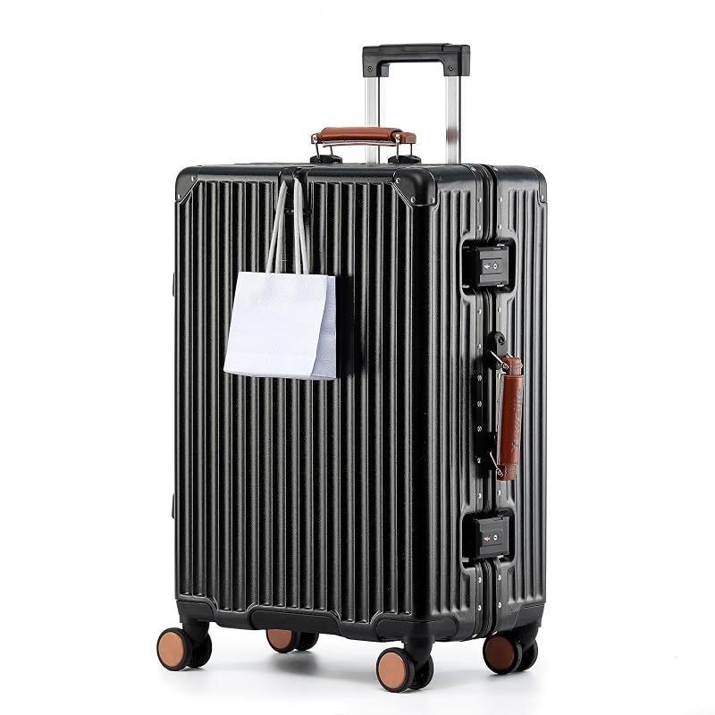 【新品】 [Yuweijie] 新感覚！モダン！スーツケース キャリーケース 機内持ち込み 大型 軽量アルミフレーム式 キャリーバッグ 静音 ダブルキャスター TSAロック レトロ おしゃれなハンドル 疲れない設計 入学 海外旅行出張 XLサイズ ブラック 1 13,947円