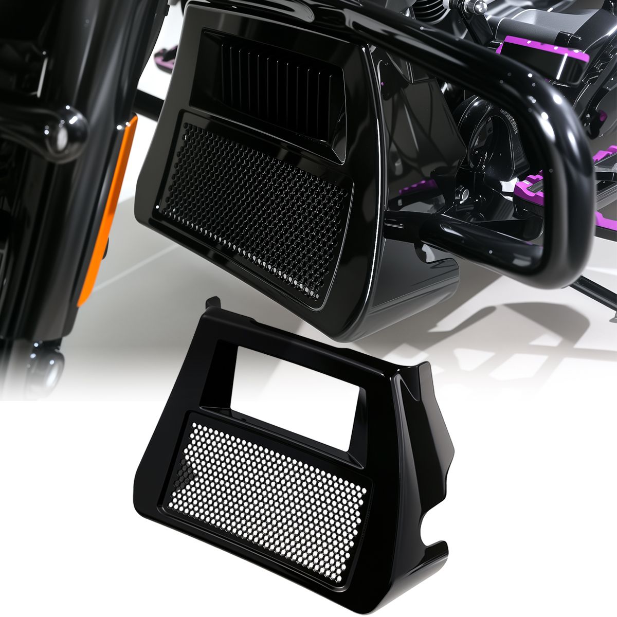 RUDYNESS ハーレーツーリング 2024〜2025対応 アンダーチンスポイラー グロスブラック FLHXSE FLTRXSE