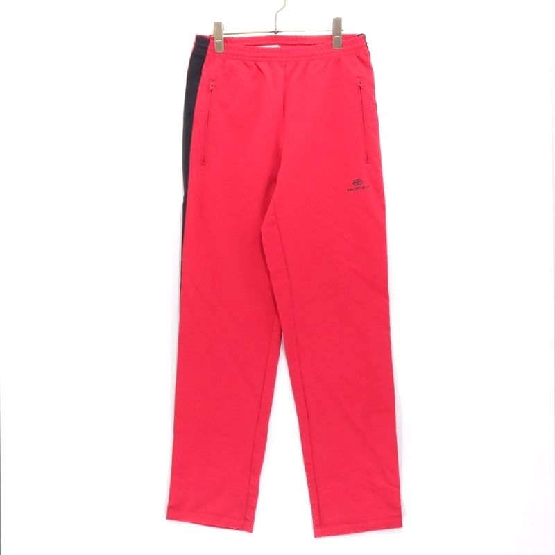 【中古B】メンズ S〜M相当 バレンシアガ BALENCIAGA 19AW サイドライン トラックパンツ ボンディングジャージ レッド 赤 595008 TTK21 6900 イージーパンツ