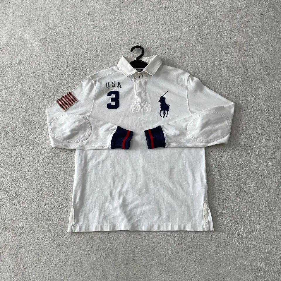 M ポロ BIGポニー 星条旗 USA ラグビー 長袖ポロTシャツ