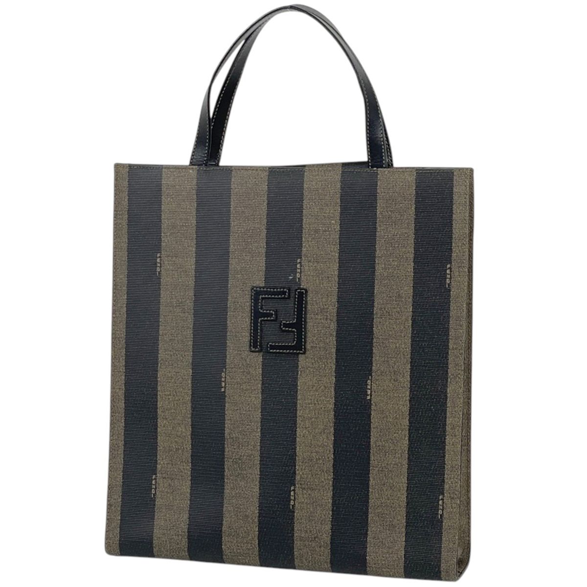 フェンディ FENDI ハンドバッグ ペカン柄 2WAY コーティングキャンバス ブラウン ブラック レディース 【中古】 79,800円