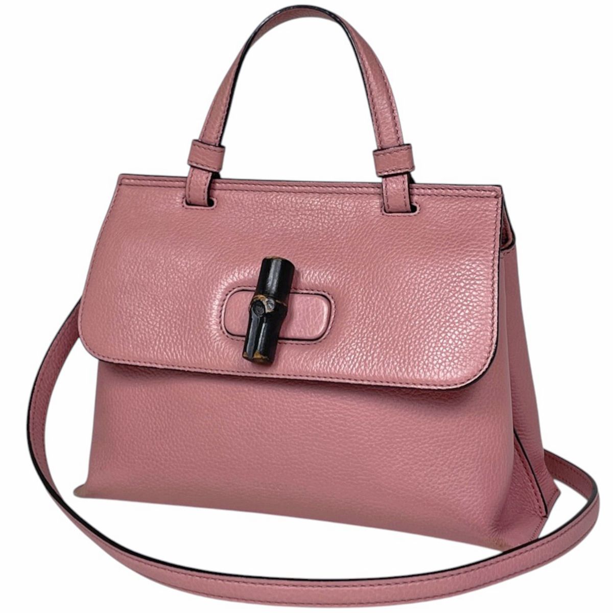 グッチ GUCCI ハンドバッグ バンブー デイリー トップハンドル 2WAY ショルダーバッグ レザー ピンク 370831 レディース 【中古】 47,280円