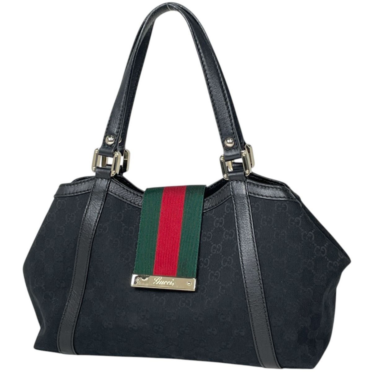 グッチ GUCCI トートバッグ GG柄 シェリーライン GGキャンバス ブラック 233610 レディース 【中古】 43,680円
