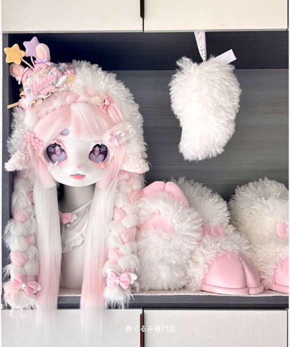狼　犬　猫　着ぐるみ 　ヘッド ケモノ ファースーツ ぬいぐるみ コスプレ コスチューム Kurumi 一点物 D701