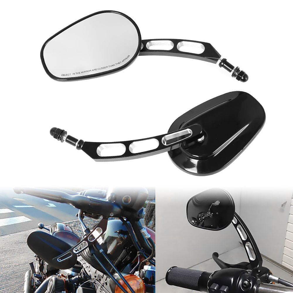 ハーレー ロードキング ツーリング XL883 スポーツスター1200 ファットボーイ ダイナ チョッパー ソフテイル対応 汎用リアビューサイドミラー