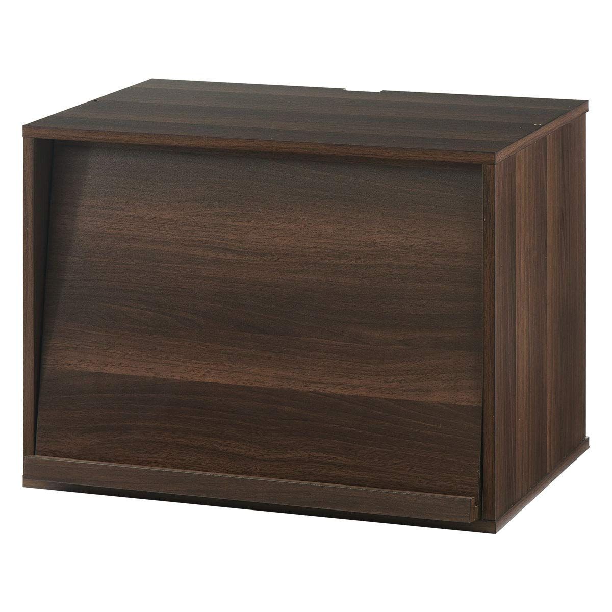 ぼん家具 テレビボード 幅60×奥行40×高さ45cm テレビ台 キューブボックス 組み合わせ フラップ扉 キャビネット ウォールナットｍａ