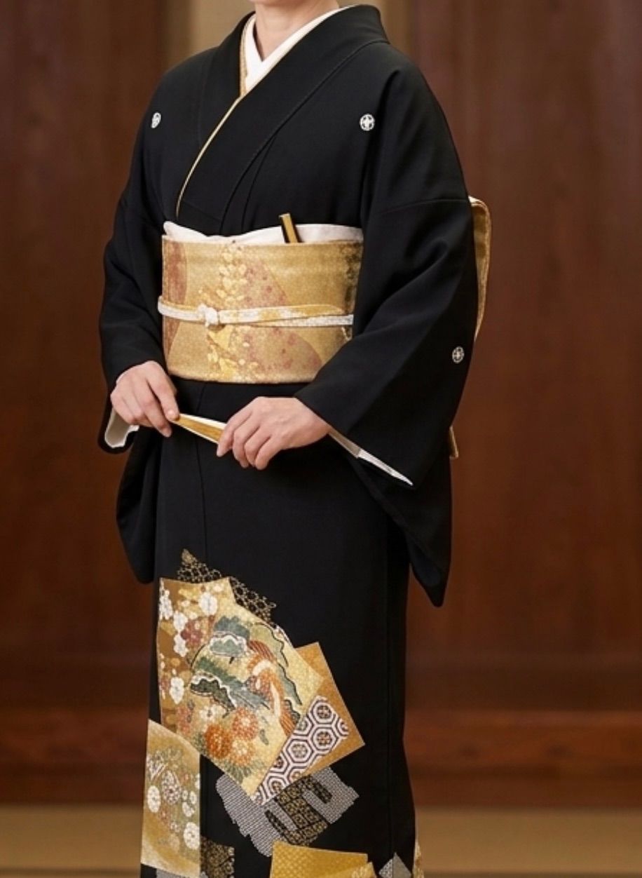 千總　黒留袖　小森織物　正絹　セット