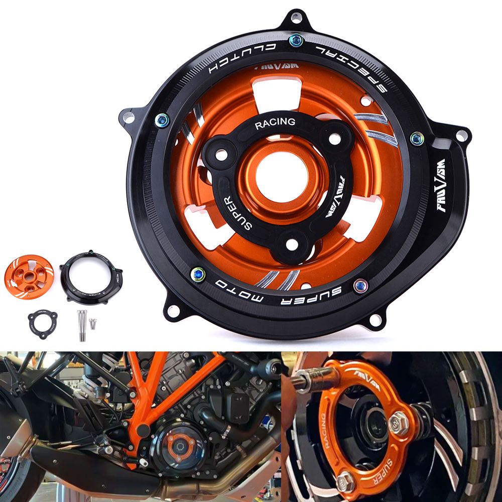 OLIVER MOTO RACING KTM 1290スーパーデュークR GT 1050 1090 1190 1290アドベンチャーR S T 2014〜2023対応 クリアエンジンクラッチカバー アルミ製