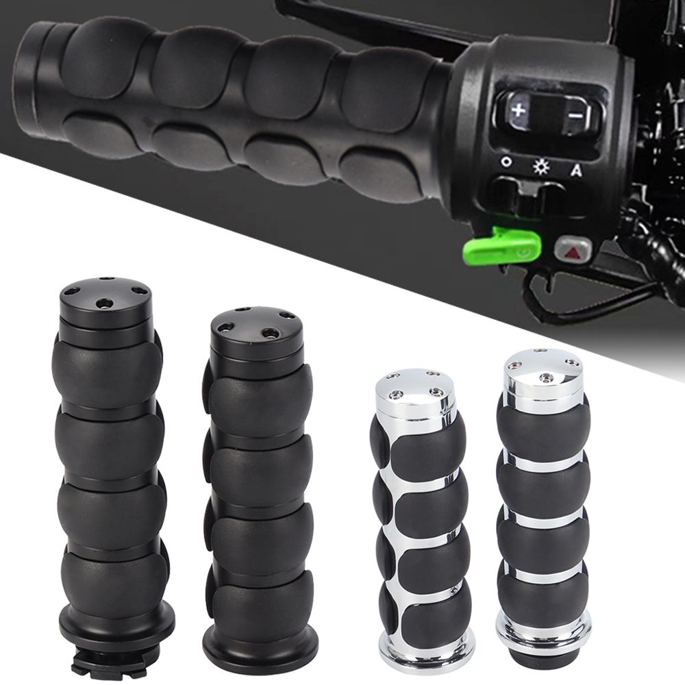 DUOBEISI ハーレー ホンダ カワサキ スズキ ヤマハ対応 エアクッションハンドグリップ 4リング 1インチ(25mm) 7/8インチ(22mm) クルーザー チョッパー用