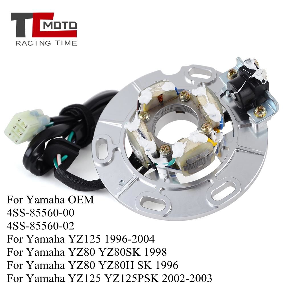 OLIVER MOTO RACING ヤマハ YZ125 YZ80 YZ80H YZ80SK YZ125PSK 1996〜2004対応 磁気発電機ステーターコイル 12V OEM:4SS-85560-00/01/02
