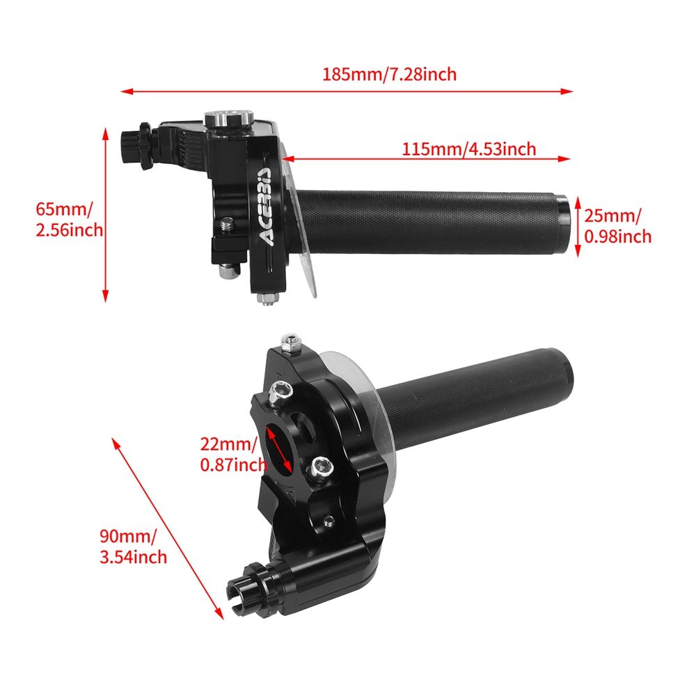 バイク DUOBEISI 22mm アルミ製クイックアクションスロットルグリップ ケーブル付き ダートピットバイク 50cc・110cc・125cc対応