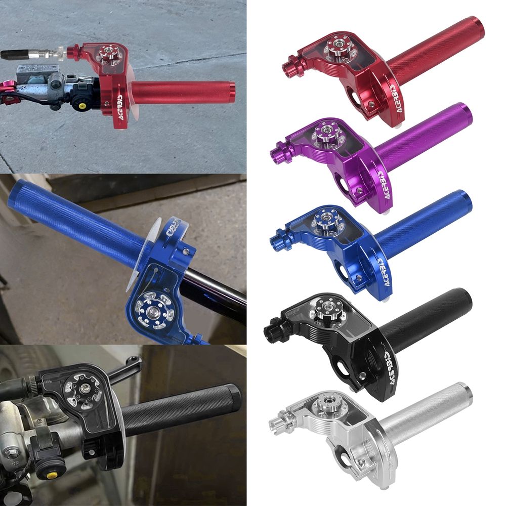 バイク DUOBEISI 22mm アルミ製クイックアクションスロットルグリップ ケーブル付き ダートピットバイク 50cc・110cc・125cc対応