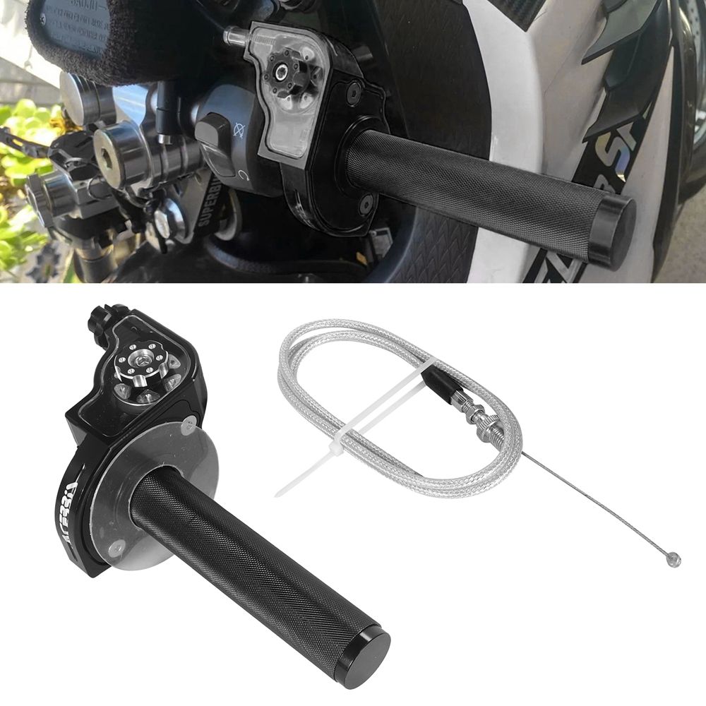 バイク DUOBEISI 22mm アルミ製クイックアクションスロットルグリップ ケーブル付き ダートピットバイク 50cc・110cc・125cc対応