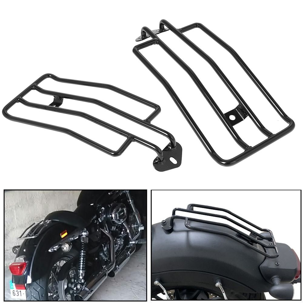 ハーレー スポーツスター アイアン XL883 XL1200 X48 カスタム ロードスター 1985〜2003対応 スチール製リアフェンダーソロシート荷物ラックサポートシェルフ