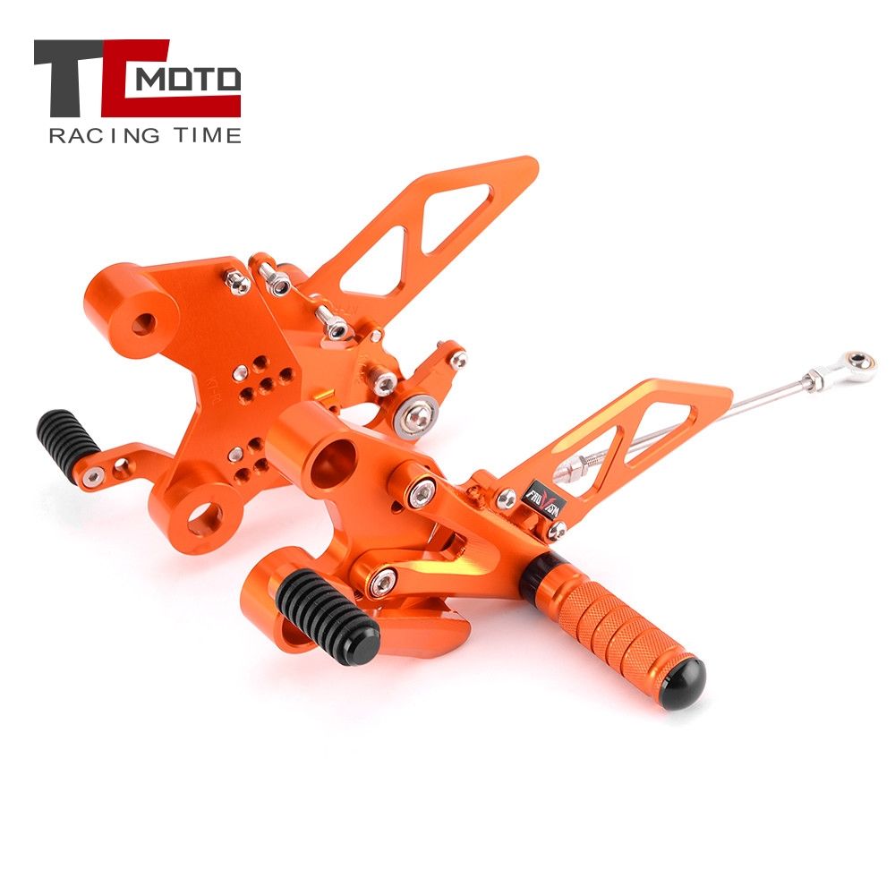 OLIVER MOTO RACING KTM 790Duke 890Duke 2018〜2023対応 CNC調整式フットペグ リアセット シフターロッド 左右セット ブラック オレンジ