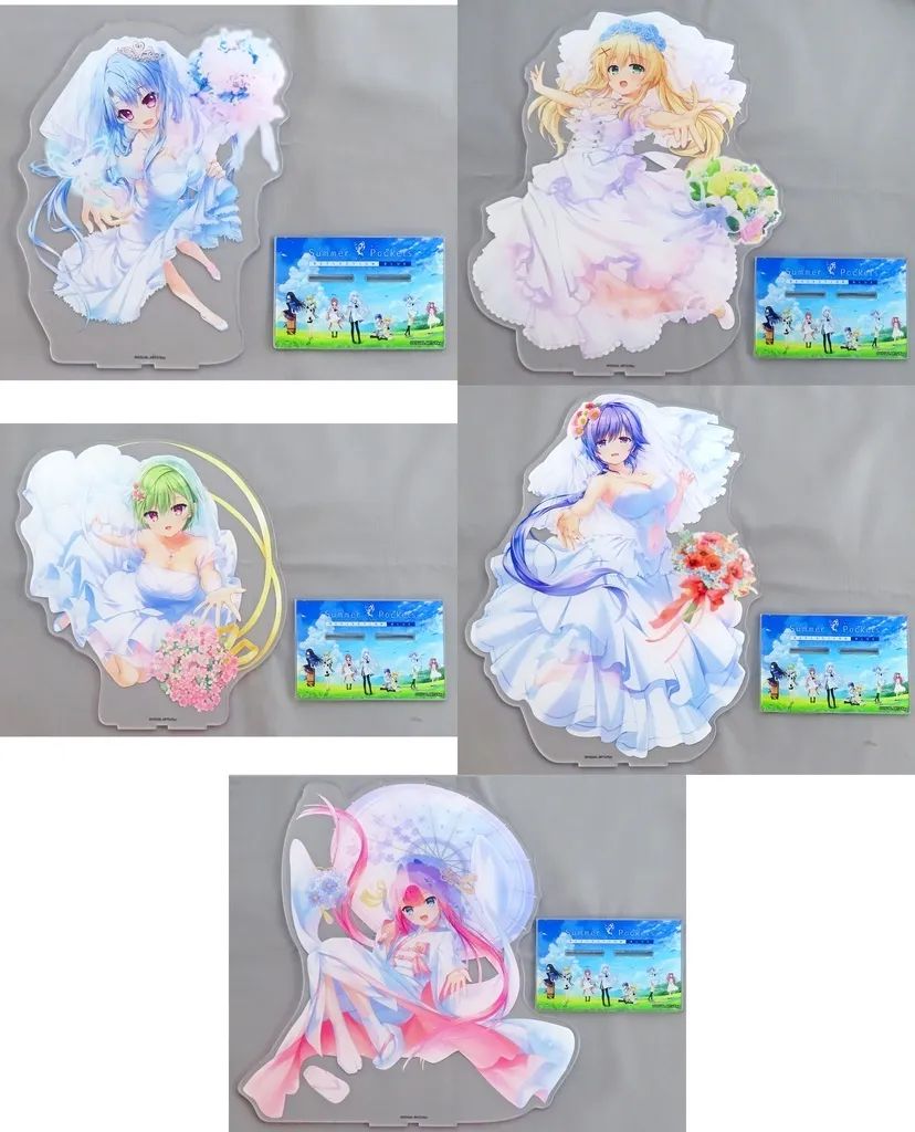 【中古】アクリルスタンド・アクリルパネル 全5種セット ウェディングBIGアクリルフィギュア 「Eureka!くじ Summer Pockets アクリルくじ 第2弾」 S賞